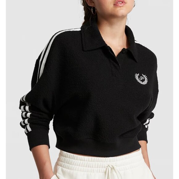 VICTORIA'S SECRET Fleece Cropped Polo Sweatshirt XL - Picture 13 of 15
